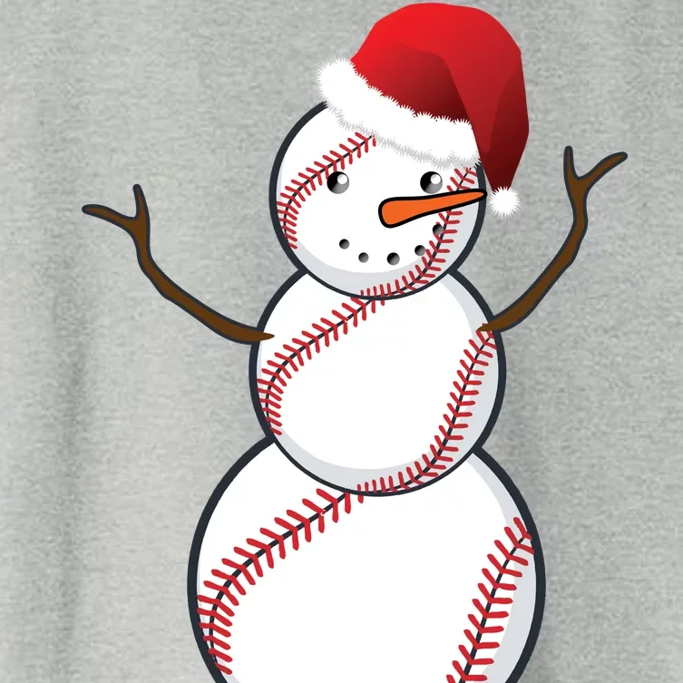 Christmas Baseball Snowman Women's Crop Top Tee