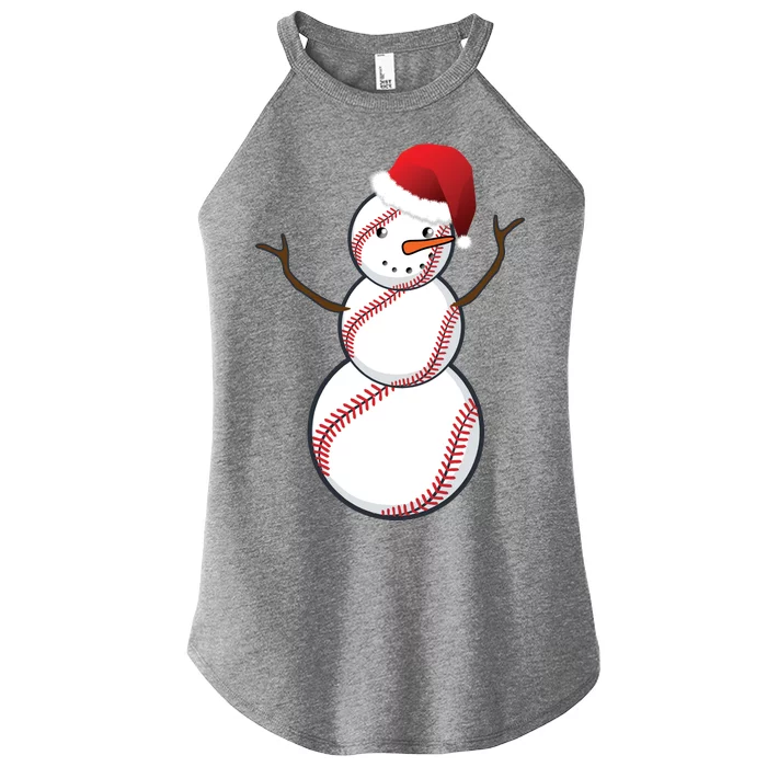 Christmas Baseball Snowman Women’s Perfect Tri Rocker Tank