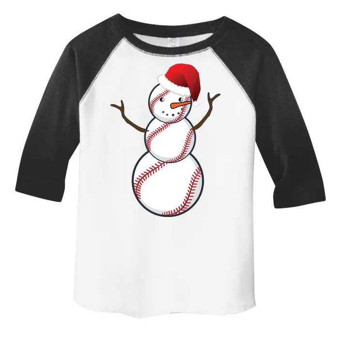 Christmas Baseball Snowman Toddler Fine Jersey T-Shirt