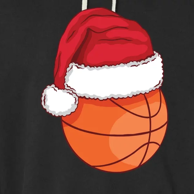 Christmas Basketball Santa Garment-Dyed Fleece Hoodie