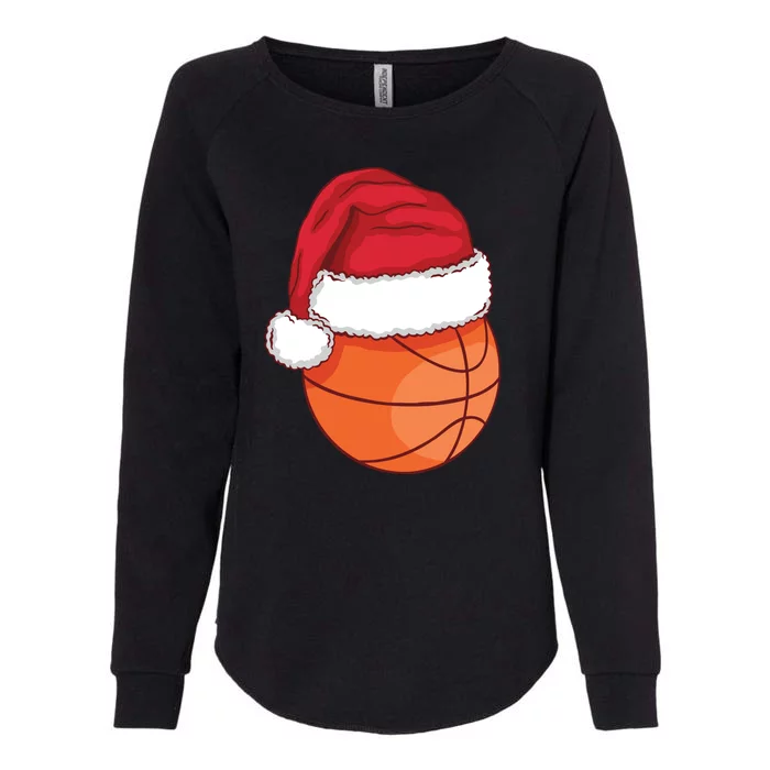 Christmas Basketball Santa Womens California Wash Sweatshirt