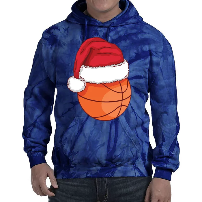 Christmas Basketball Santa Tie Dye Hoodie