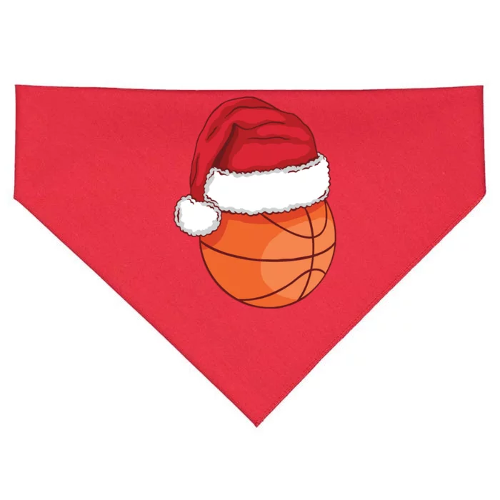 Christmas Basketball Santa USA-Made Doggie Bandana