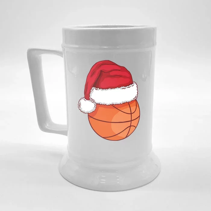 Christmas Basketball Santa Front & Back Beer Stein