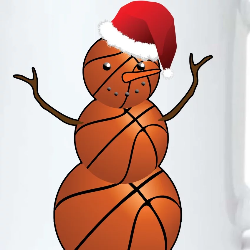 Christmas Basketball Snowman Black Color Changing Mug