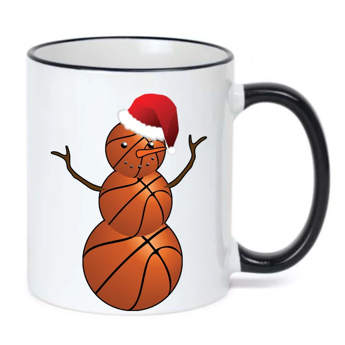 Christmas Basketball Snowman Black Color Changing Mug