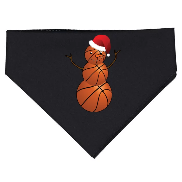 Christmas Basketball Snowman USA-Made Doggie Bandana