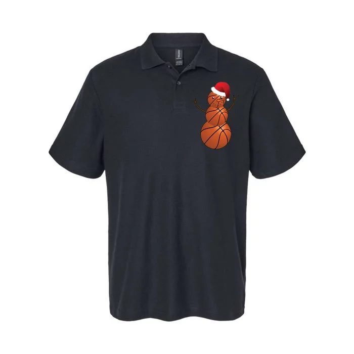 Christmas Basketball Snowman Softstyle Adult Sport Polo