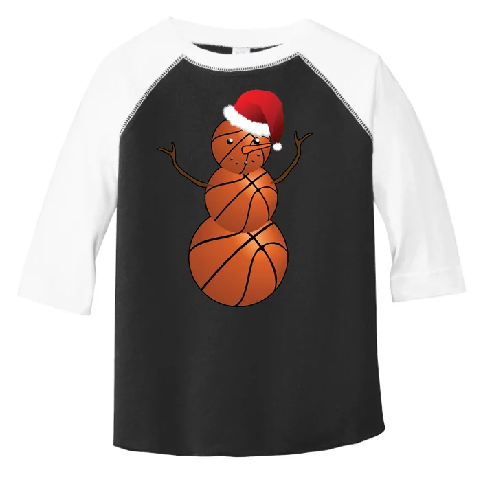 Christmas Basketball Snowman Toddler Fine Jersey T-Shirt