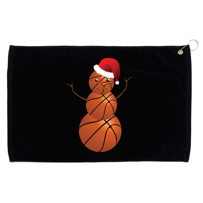 Christmas Basketball Snowman Grommeted Golf Towel