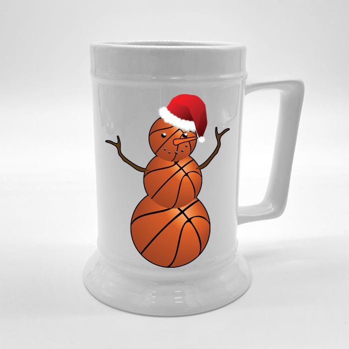 Christmas Basketball Snowman Front & Back Beer Stein