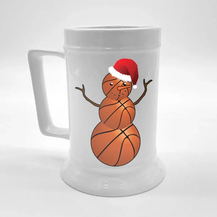 Christmas Basketball Snowman Front & Back Beer Stein