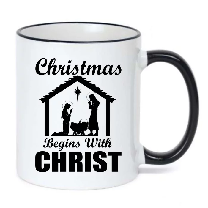 Christmas Begins With Christ Black Color Changing Mug