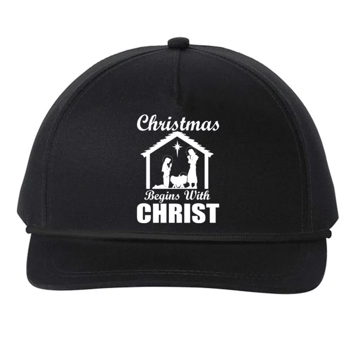 Christmas Begins With Christ Snapback Five-Panel Rope Hat