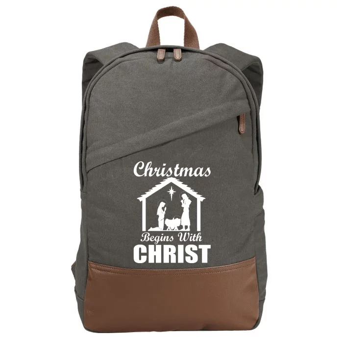 Christmas Begins With Christ Cotton Canvas Backpack