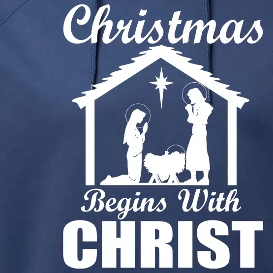 Christmas Begins With Christ Performance Fleece Hoodie