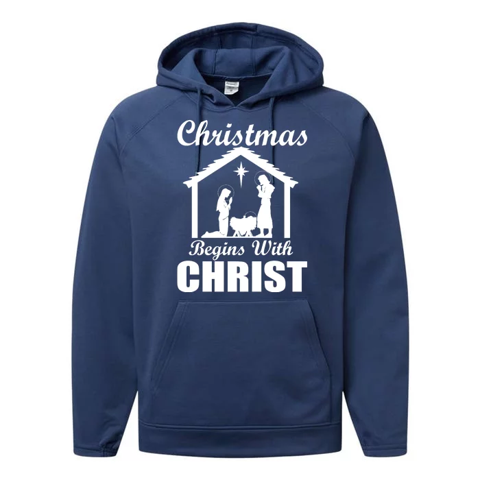 Christmas Begins With Christ Performance Fleece Hoodie