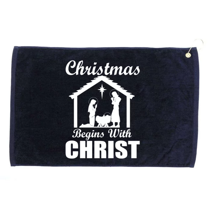 Christmas Begins With Christ Grommeted Golf Towel