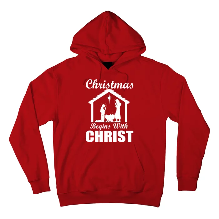 Christmas Begins With Christ Hoodie