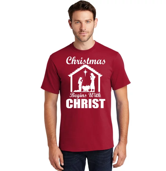 Christmas Begins With Christ Tall T-Shirt