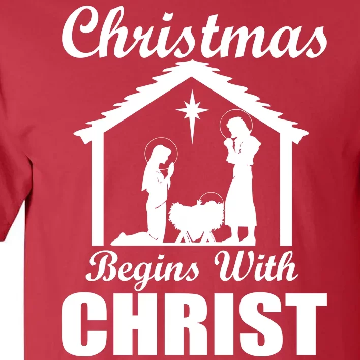 Christmas Begins With Christ Tall T-Shirt