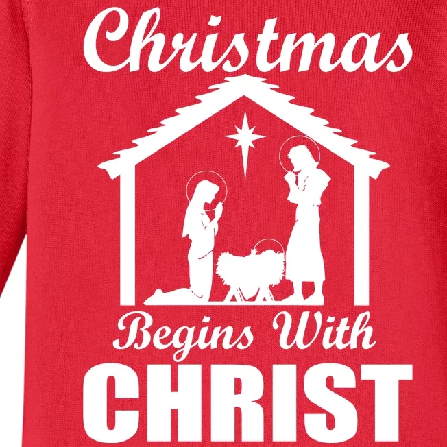 Christmas Begins With Christ Baby Long Sleeve Bodysuit