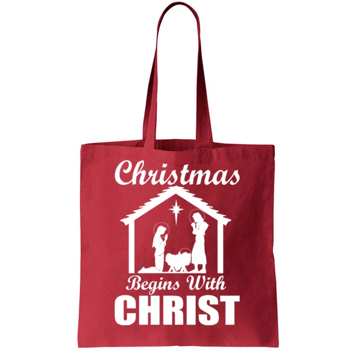 Christmas Begins With Christ Tote Bag