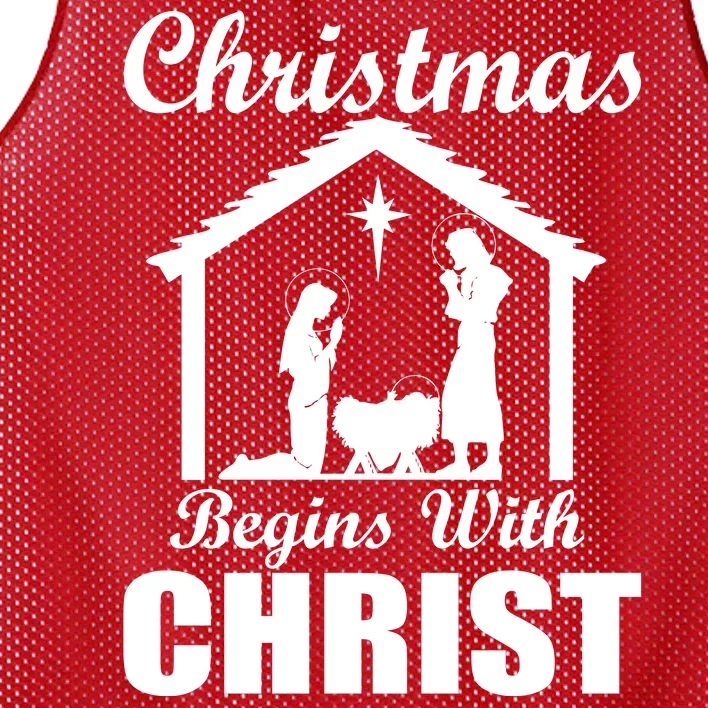 Christmas Begins With Christ Mesh Reversible Basketball Jersey Tank