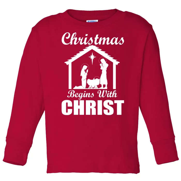 Christmas Begins With Christ Toddler Long Sleeve Shirt