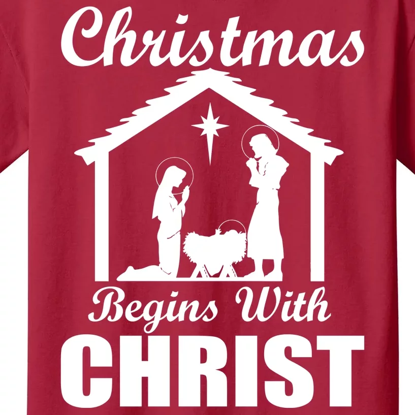 Christmas Begins With Christ Kids T-Shirt