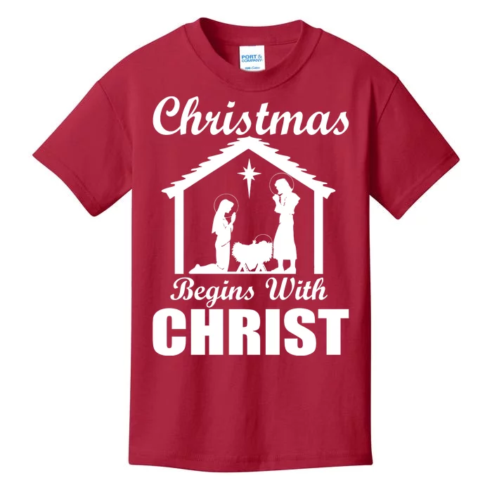 Christmas Begins With Christ Kids T-Shirt