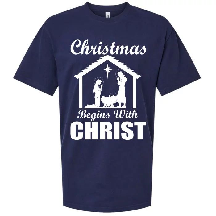 Christmas Begins With Christ Sueded Cloud Jersey T-Shirt