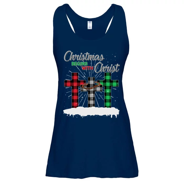 Christmas Begins With Christ Jesus Birthday Ladies Essential Flowy Tank