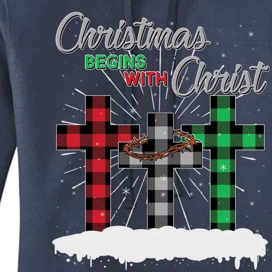 Christmas Begins With Christ Jesus Birthday Women's Pullover Hoodie