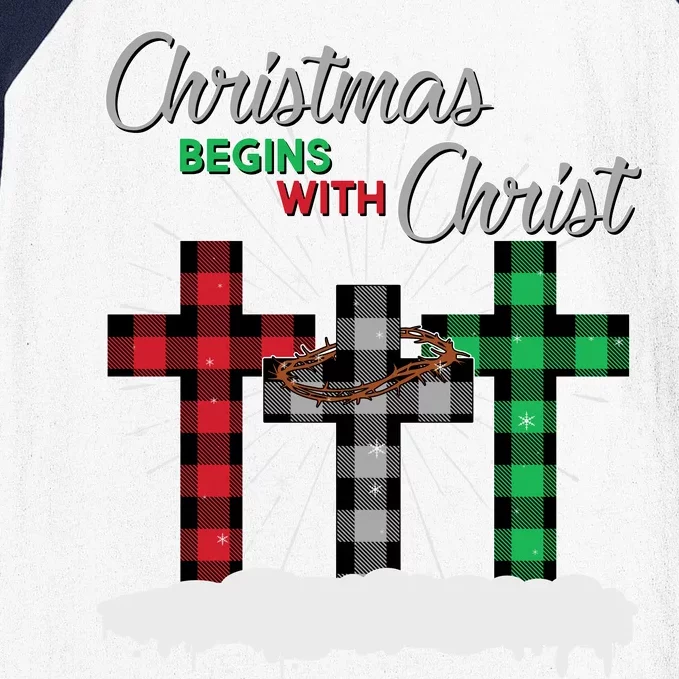 Christmas Begins With Christ Jesus Birthday Baseball Sleeve Shirt