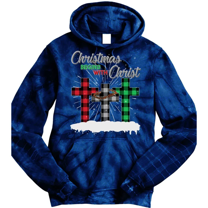 Christmas Begins With Christ Jesus Birthday Tie Dye Hoodie