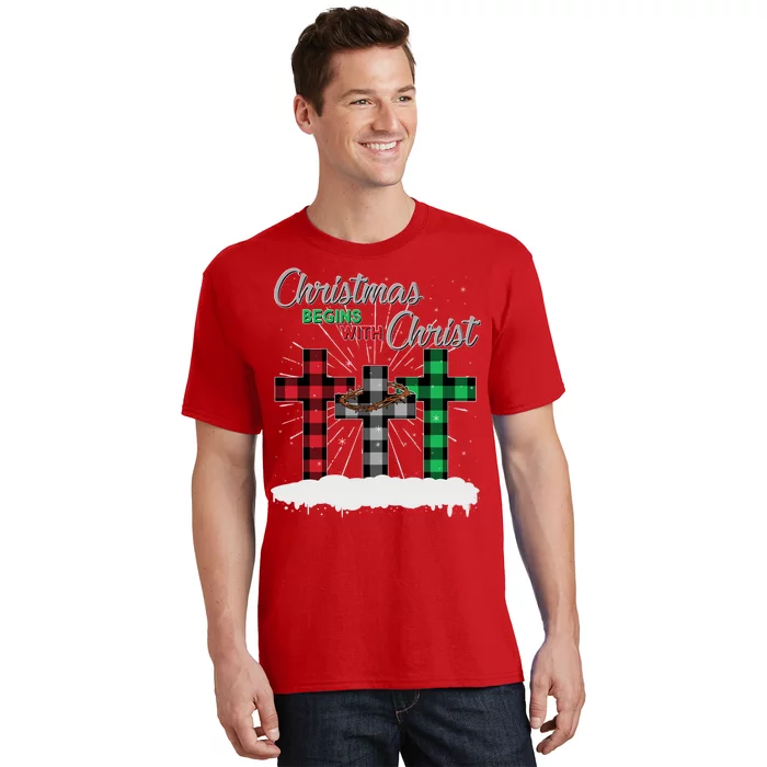 Christmas Begins With Christ Jesus Birthday T-Shirt