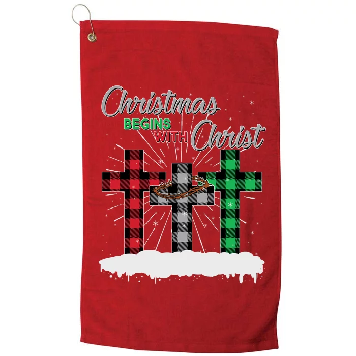 Christmas Begins With Christ Jesus Birthday Platinum Collection Golf Towel