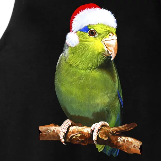 Christmas Bird Parrot Ladies Tri-Blend Wicking Tank