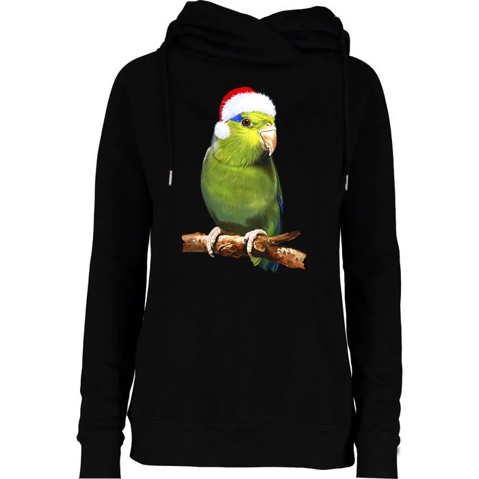 Christmas Bird Parrot Womens Funnel Neck Pullover Hood