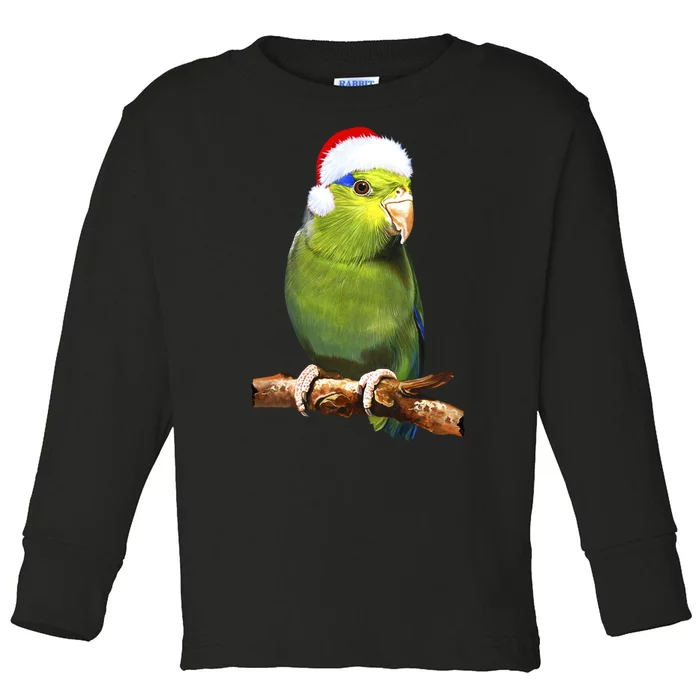 Christmas Bird Parrot Toddler Long Sleeve Shirt