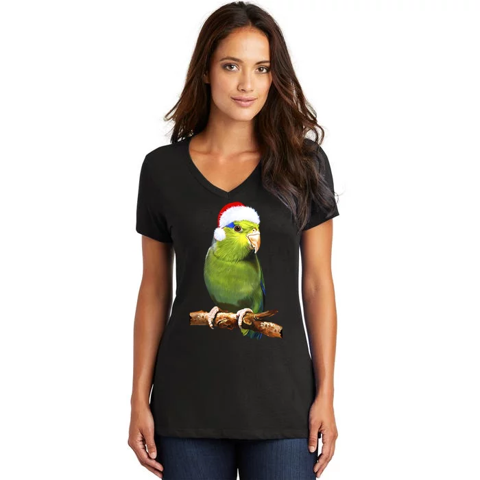 Christmas Bird Parrot Women's V-Neck T-Shirt