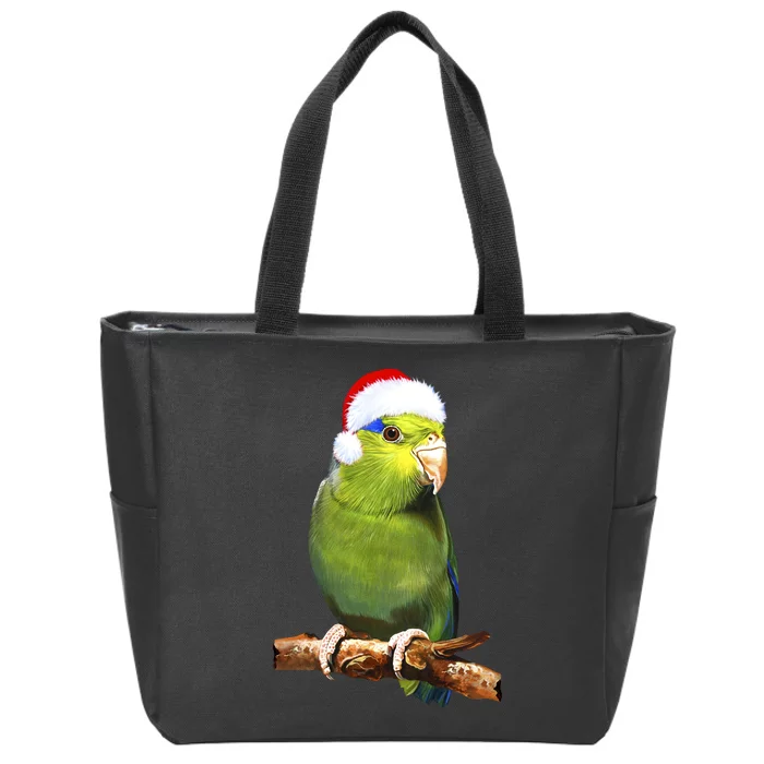 Christmas Bird Parrot Zip Tote Bag