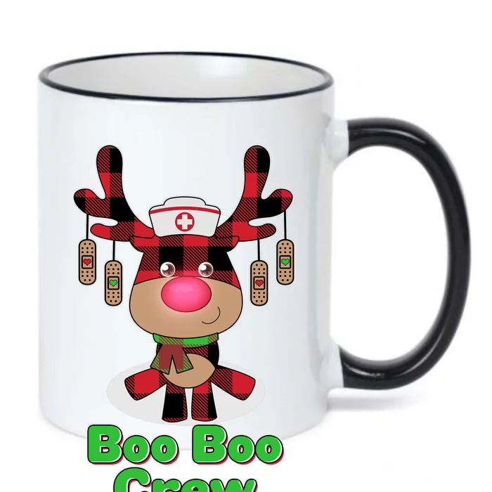 Christmas Boo Boo Crew Reindeer Nurse Black Color Changing Mug