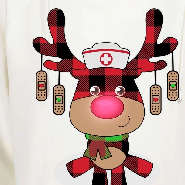 Christmas Boo Boo Crew Reindeer Nurse Womens Funnel Neck Pullover Hood