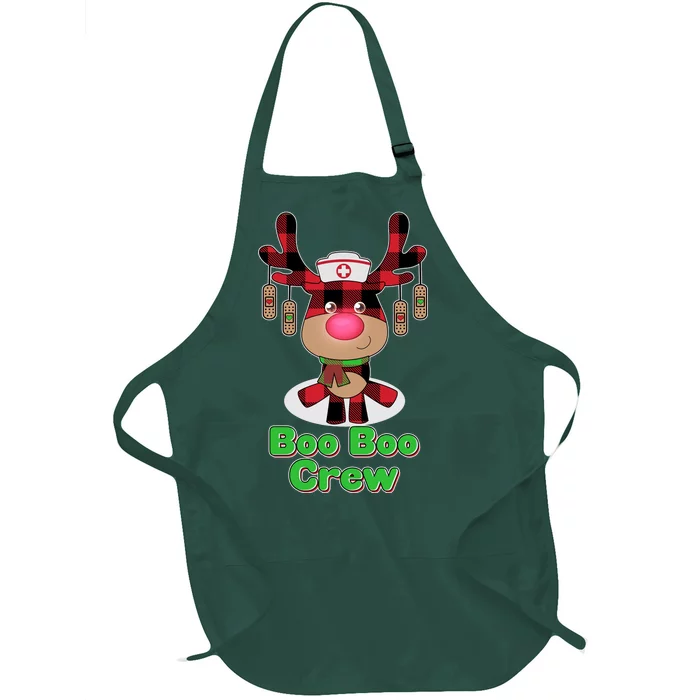 Christmas Boo Boo Crew Reindeer Nurse Full-Length Apron With Pocket