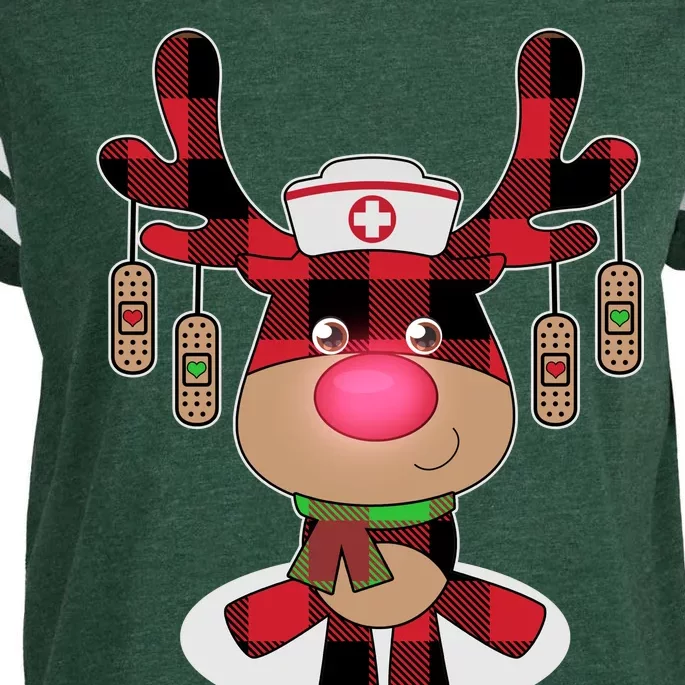 Christmas Boo Boo Crew Reindeer Nurse Enza Ladies Jersey Football T-Shirt