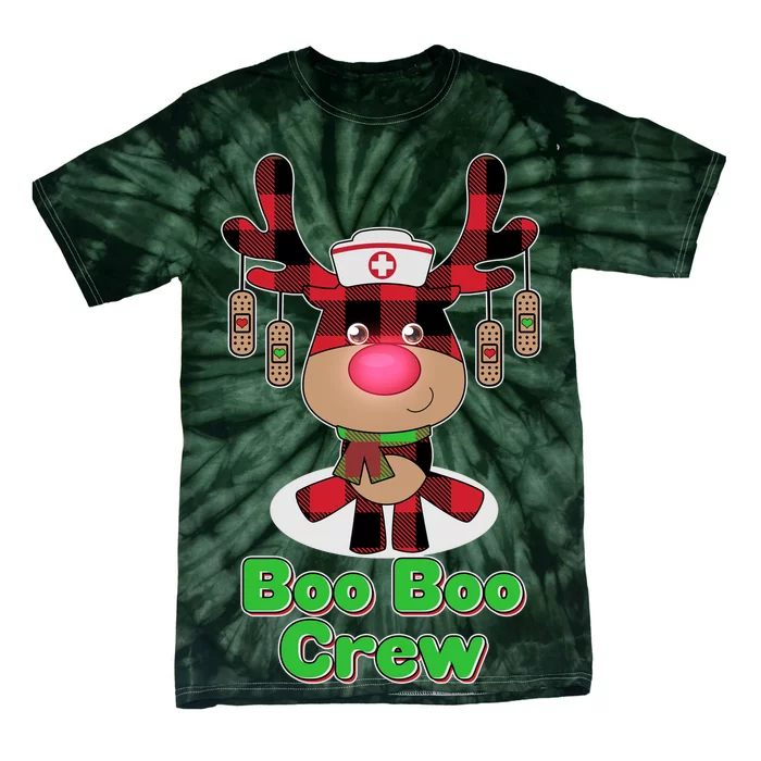 Christmas Boo Boo Crew Reindeer Nurse Tie-Dye T-Shirt