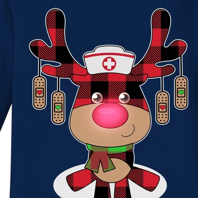 Christmas Boo Boo Crew Reindeer Nurse Baby Long Sleeve Bodysuit