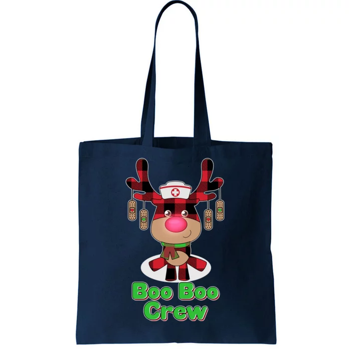 Christmas Boo Boo Crew Reindeer Nurse Tote Bag